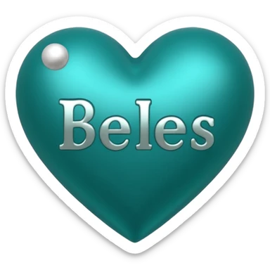 Teal heart with Belles with Balls wording sticker