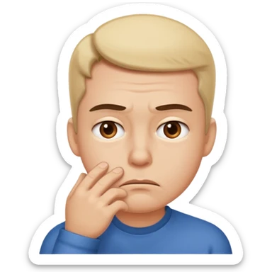 Persona indecisa tocándose la barbilla. sticker