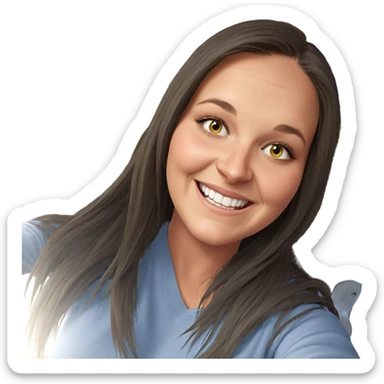 smiling girl with long hair sticker