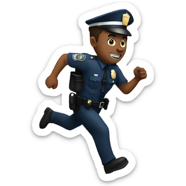 police man running sticker