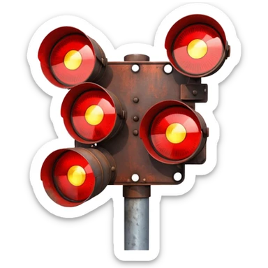 Railroad crossing light sticker