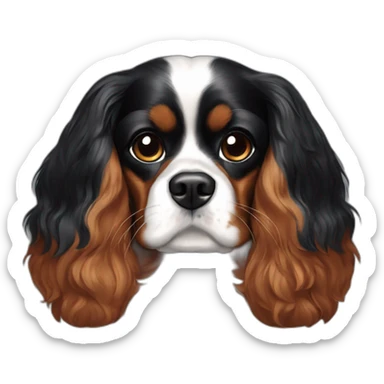 cavalier king charles noir sticker