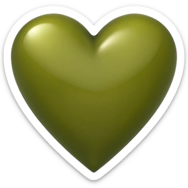 Olive green heart sticker