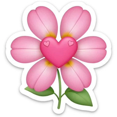 Create a minimalist, pastel-colored emoji inspired by the stock flower (Şebboy), with soft petals and a hidden heart symbol to represent love and tenderness. sticker