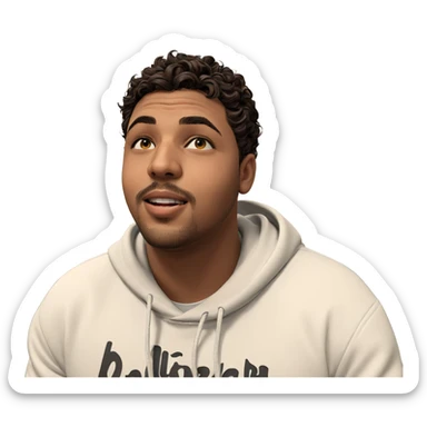 handsome young man in hoodie sticker