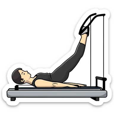 person exercising on pilates reformer sticker