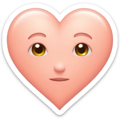 Heart peach pink color sticker