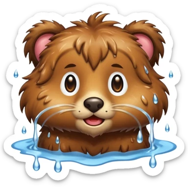 wet furry animal sticker