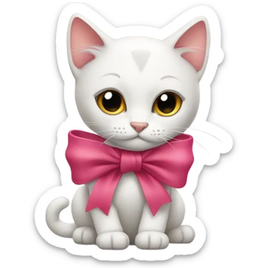 Cat wearing a bow  sticker