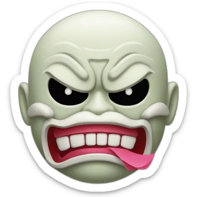 chewing gum japanese oni mask sticker