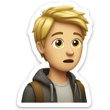 confused boy sticker