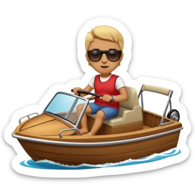 Driving boat with feet sticker