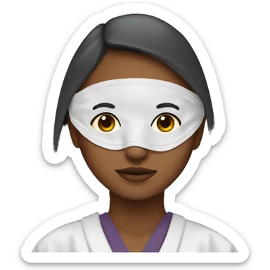 Girl with a face mask and a robe on sticker