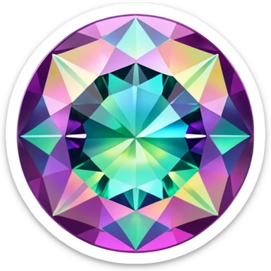 round mystic topaz holographic gem sticker