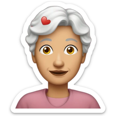 abuela con ojos de corazones sticker