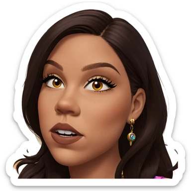 girl with jewelry and planet sticker