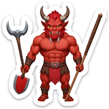 Oni – Horned demon with club. sticker