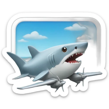 Shark driving a plane sticker