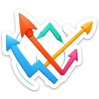 Lean Marketing concept with efficiency arrows, minimalist design, optimization charts sticker