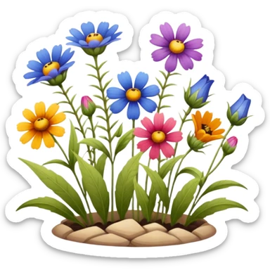 Vintage wildflowers  sticker