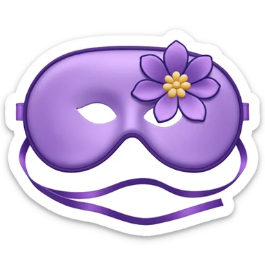 isolated silky sleep mask with a small embroidered flower sticker