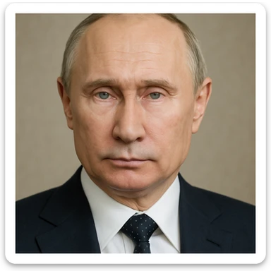highly realistic portrait of Vladimir Putin, neutral expression, detailed facial features, photorealistic style sticker