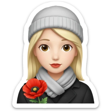 Poppy with muffler sticker