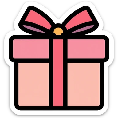 gift box wrapped with ribbon sticker