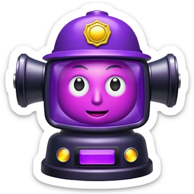 purple police siren sticker