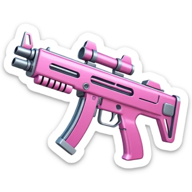 Pink cybernetic machine gun sticker