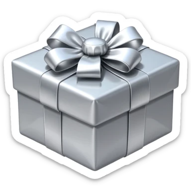 silver present with silver bow sticker