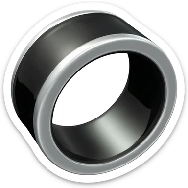 Obsidian ring, with a THIN silver line around the center sticker