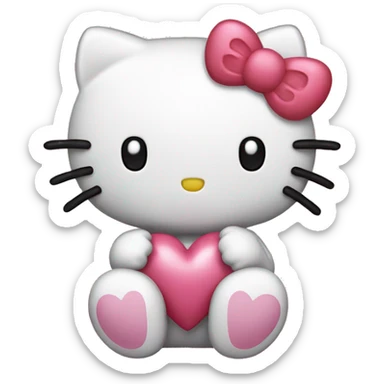 hello kitty with heart sticker