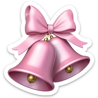 Pastel Pink Christmas bells  sticker