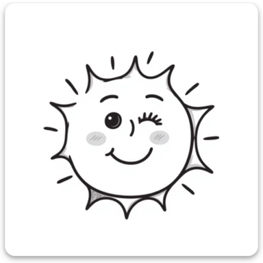 smiling sun sticker