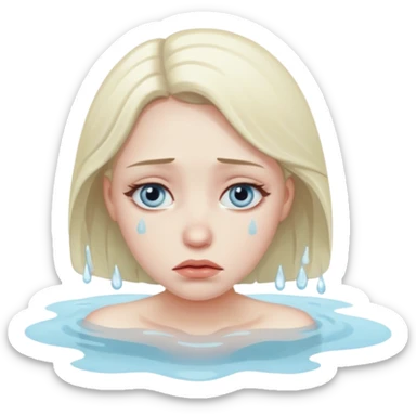 very sick and sad woman sticker