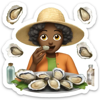 Women eating oysters but they are gross sticker