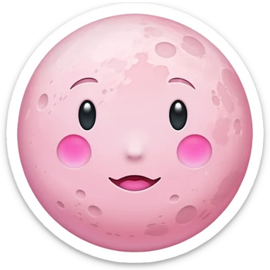 pastel pink moon sticker