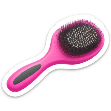 Pink hair brush sticker