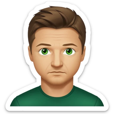Jeremy Renner with green eyes sticker