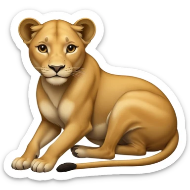 a lioness's silhouette laying down sticker