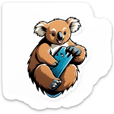 Koala mauling a grizzly sticker