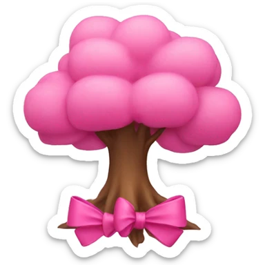 pink tree with bow  sticker
