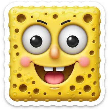 SpongeBob SquarePants as a cheerful cartoon character sticker