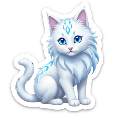 Magical Celestial Lunar-powered Fantasy Feline with lunar markings (full body) sticker