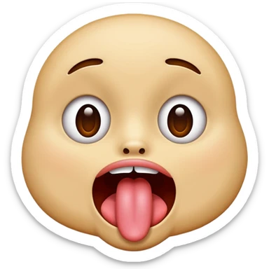A face sticking its tongue out as if mocking someone sticker