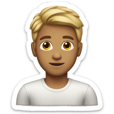 boy with tanned skin, dark blonde hair, brown eyes sticker