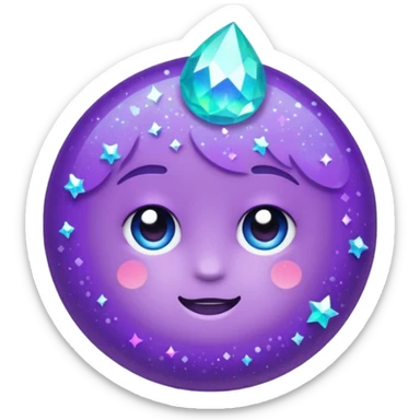 Glitter Purple and Cian hang loose sticker