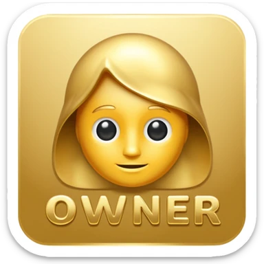 word "Owner" in golden letters sticker