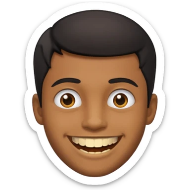 Isso agora faca esse emoji masculino com um cabelo preto baixo e um sorriso com um dente de ouro sticker